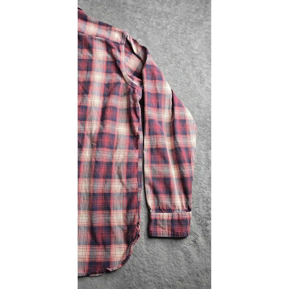 VTG Polo Ralph Lauren US-RL Naval Res Plaid Shirt Mens XL Red Button Up L/S
